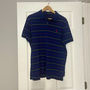 Polo Ralph Lauren Polo Shirt Men’s XL Royal Blue Striped Short Sleeve Cotton
